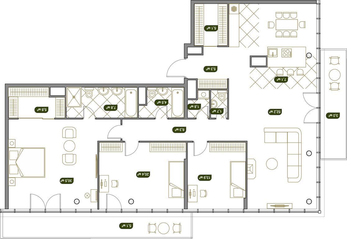 4-BD Apartment Sale, 171.3 sq. m. at West Garden, Minskaya Street, 1Вс1, Moscow, Russia #1 4-BD Apartment Sale, 171.3 sq. m. at West Garden, Minskaya Street, 1Вс1, Moscow, Russia #1