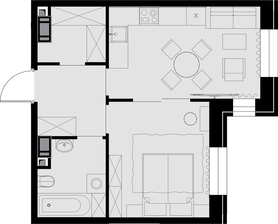 1-BD Apartment Sale, 38.5 sq. m. at Teatralnyi Kvartal, Rotmistrova Street, 2, Moscow, Russia #1