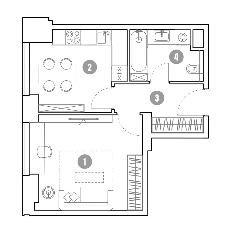 1-BD Apartment Sale, 36.8 sq. m. at Mirapolis, Mira Avenue, 222Ас9, Moscow, Russia #2