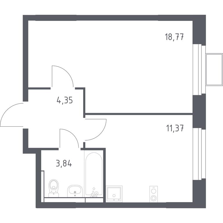 Apartment Sale, 38.33 sq. m. at Novoe Vidnoe, Kalinovka Village, Leninskiy City District, Moscow Region, Russia #1 Apartment Sale, 38.33 sq. m. at Novoe Vidnoe, Kalinovka Village, Leninskiy City District, Moscow Region, Russia #1
