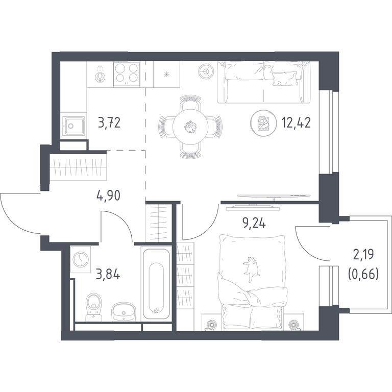 Apartment Sale, 34.78 sq. m. at Novoe Vidnoe, Kalinovka Village, Leninskiy City District, Moscow Region, Russia #1 Apartment Sale, 34.78 sq. m. at Novoe Vidnoe, Kalinovka Village, Leninskiy City District, Moscow Region, Russia #1