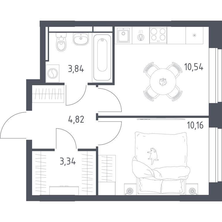 Apartment Sale, 32.7 sq. m. at Novoe Vidnoe, Kalinovka Village, Leninskiy City District, Moscow Region, Russia #1 Apartment Sale, 32.7 sq. m. at Novoe Vidnoe, Kalinovka Village, Leninskiy City District, Moscow Region, Russia #1