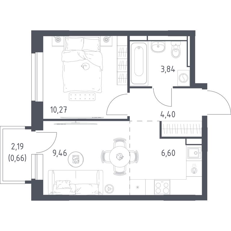 Apartment Sale, 35.23 sq. m. at Novoe Vidnoe, Kalinovka Village, Leninskiy City District, Moscow Region, Russia #1 Apartment Sale, 35.23 sq. m. at Novoe Vidnoe, Kalinovka Village, Leninskiy City District, Moscow Region, Russia #1
