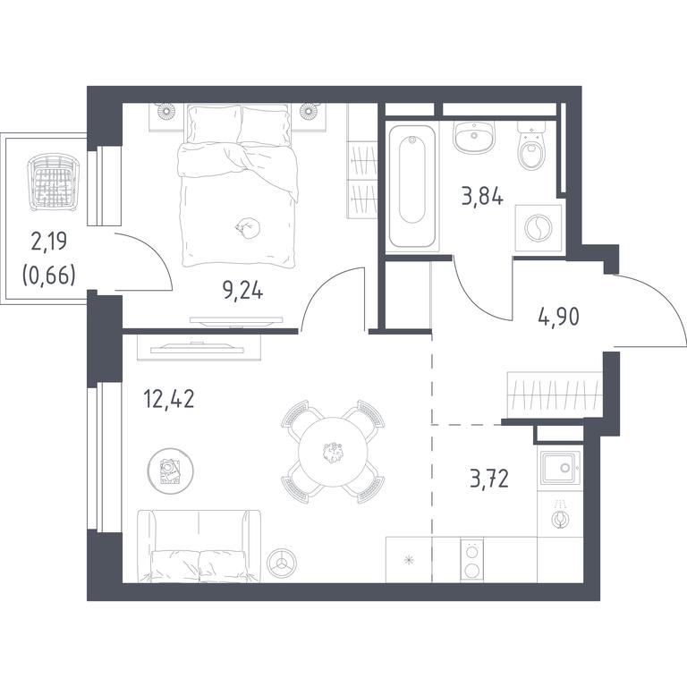 Продажа квартиры, 34,78 м² в ЖК «Новое Видное», деревня Калиновка, Ленинский городской округ, Московская область, Россия #1 Продажа квартиры, 34,78 м² в ЖК «Новое Видное», деревня Калиновка, Ленинский городской округ, Московская область, Россия #1