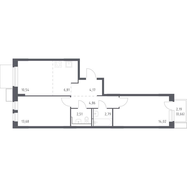 1-BD Apartment Sale, 60.04平方米 at Novoe Vidnoe, Kalinovka Village, Leninskiy City District, Moscow Region, Russia #1 1-BD Apartment Sale, 60.04平方米 at Novoe Vidnoe, Kalinovka Village, Leninskiy City District, Moscow Region, Russia #1