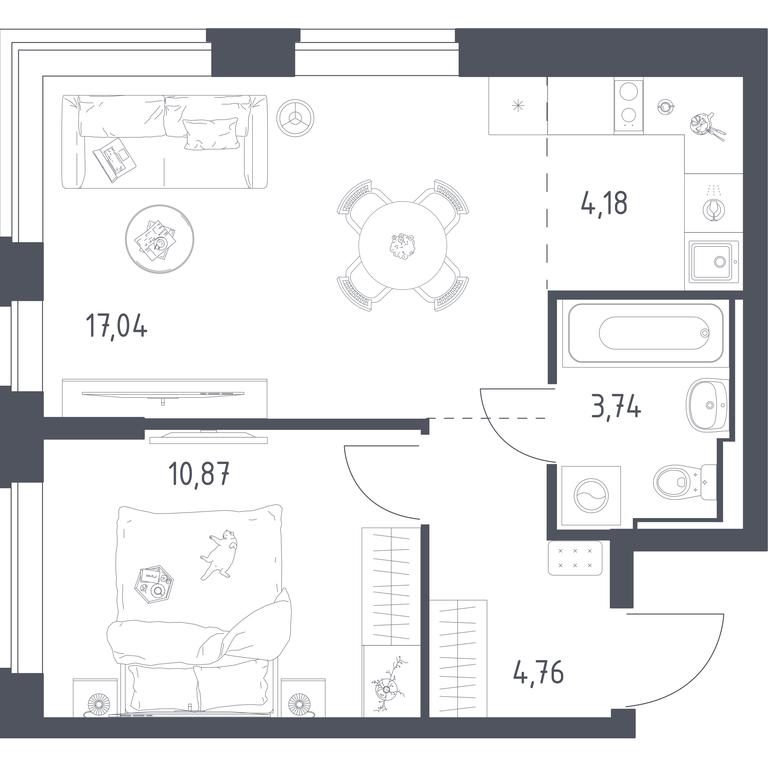Apartment Sale, 40.59 sq. m. at Novoe Vidnoe, Kalinovka Village, Leninskiy City District, Moscow Region, Russia #1 Apartment Sale, 40.59 sq. m. at Novoe Vidnoe, Kalinovka Village, Leninskiy City District, Moscow Region, Russia #1