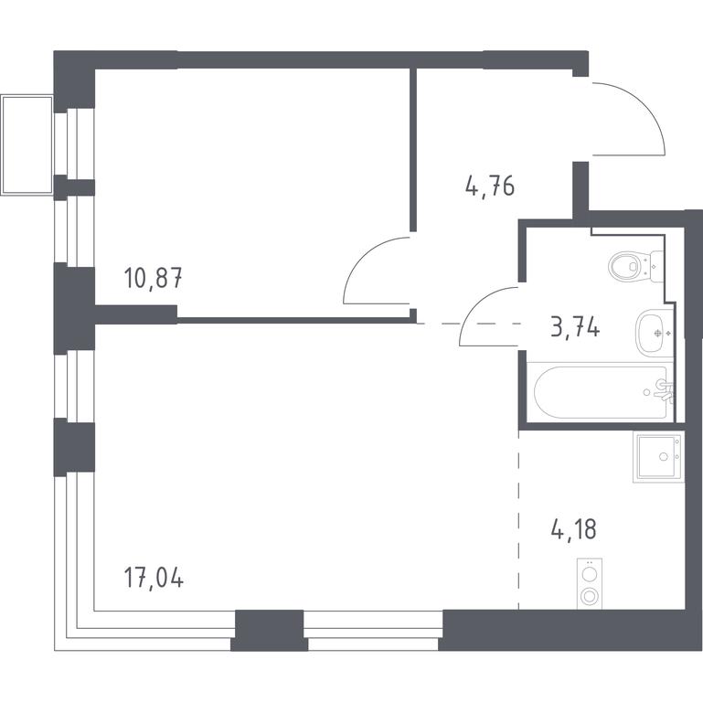 Apartment Sale, 40.59 sq. m. at Novoe Vidnoe, Kalinovka Village, Leninskiy City District, Moscow Region, Russia #1