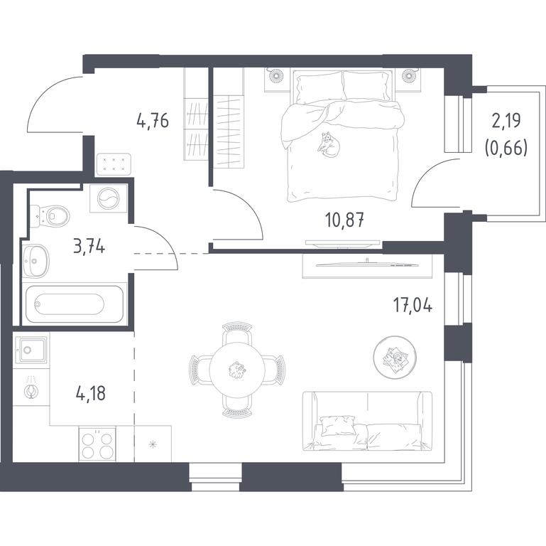 Apartment Sale, 41.25 sq. m. at Novoe Vidnoe, Kalinovka Village, Leninskiy City District, Moscow Region, Russia #1 Apartment Sale, 41.25 sq. m. at Novoe Vidnoe, Kalinovka Village, Leninskiy City District, Moscow Region, Russia #1
