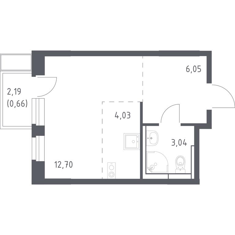 Apartment Sale, 26.48 sq. m. at Novoe Vidnoe, Kalinovka Village, Leninskiy City District, Moscow Region, Russia #1