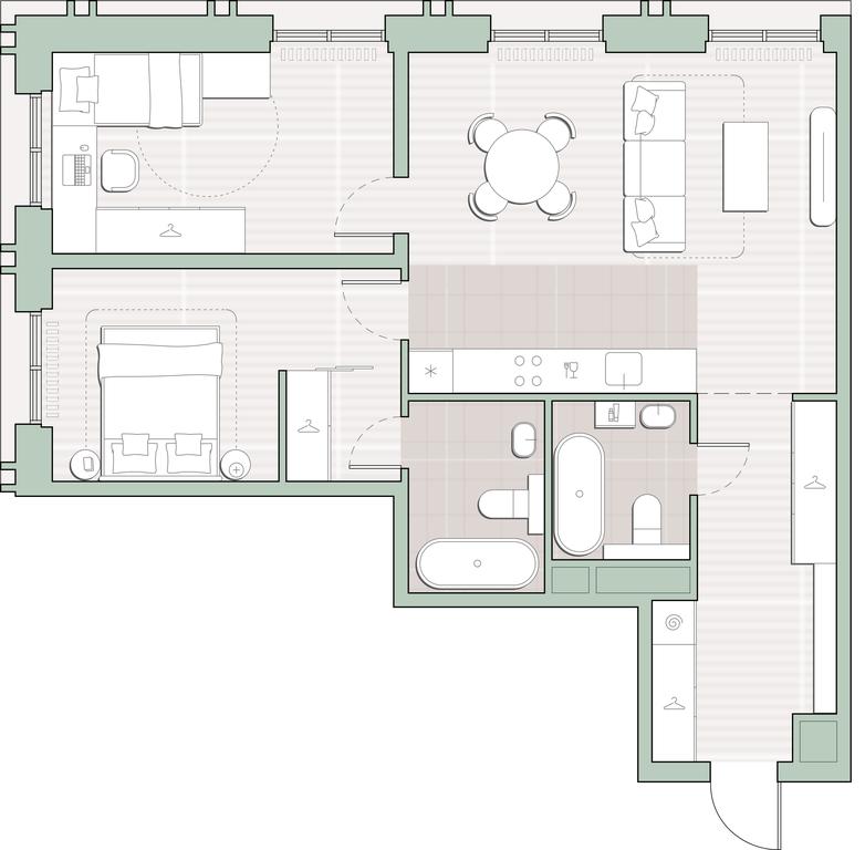 2-BD Apartment Sale, 73.2 sq. m. at Sreda na Kutuzovskom, Ivana Franko Street, Moscow, Russia #1 2-BD Apartment Sale, 73.2 sq. m. at Sreda na Kutuzovskom, Ivana Franko Street, Moscow, Russia #1