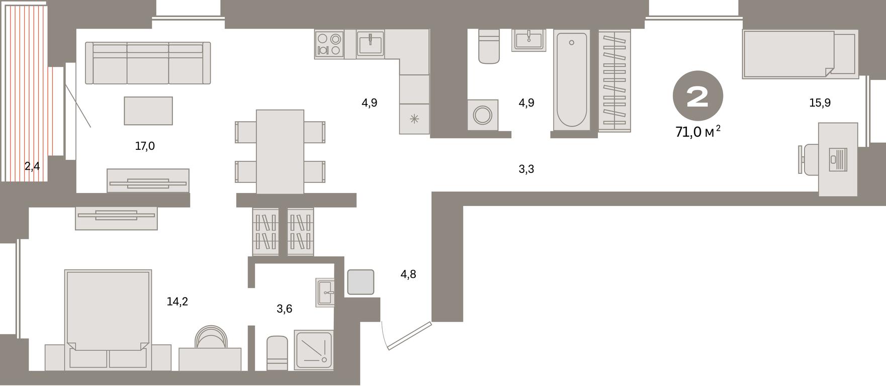 2-BD Apartment Sale, 71 sq. m. at Kvartal Metronom, Tagilskaya Street, Moscow, Russia #1 2-BD Apartment Sale, 71 sq. m. at Kvartal Metronom, Tagilskaya Street, Moscow, Russia #1