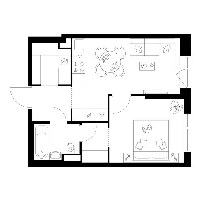 1-BD Apartment Sale, 37.5 sq. m. at Kavkazskiy Bulvar 51, Kavkazsky Boulevard, 51с3, Moscow, Russia #1 1-BD Apartment Sale, 37.5 sq. m. at Kavkazskiy Bulvar 51, Kavkazsky Boulevard, 51с3, Moscow, Russia #1