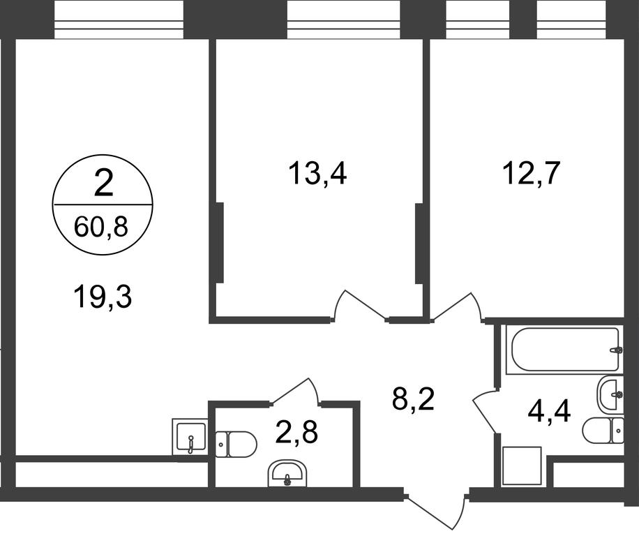 2-BD Apartment Sale, 60.8平方米 at Pervyi Moskovskiy, ulitsa Bianki, 1, Moskovskiy, Moscow, Russia #2 2-BD Apartment Sale, 60.8平方米 at Pervyi Moskovskiy, ulitsa Bianki, 1, Moskovskiy, Moscow, Russia #2