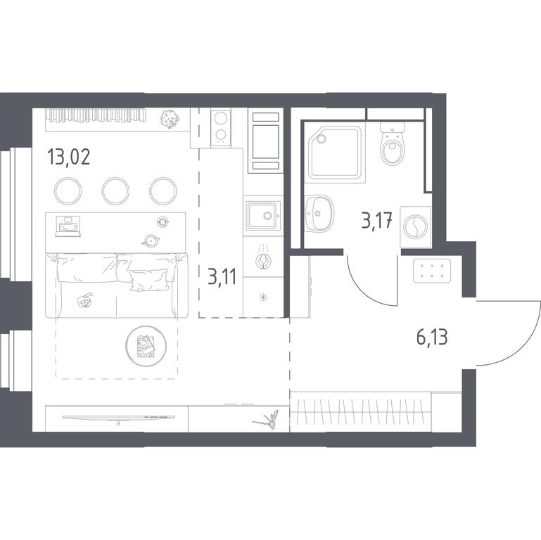 Apartment Sale, 25.3 sq. m. at Pribrezhnyi Park, Pribrezhniy Park Residential Complex, Village of Yam, Domodedovo City District, Moscow Region, Russia #1 Apartment Sale, 25.3 sq. m. at Pribrezhnyi Park, Pribrezhniy Park Residential Complex, Village of Yam, Domodedovo City District, Moscow Region, Russia #1