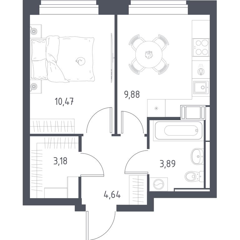 Apartment Sale, 31.5 sq. m. at Pribrezhnyi Park, Pribrezhniy Park Residential Complex, Village of Yam, Domodedovo City District, Moscow Region, Russia #1 Apartment Sale, 31.5 sq. m. at Pribrezhnyi Park, Pribrezhniy Park Residential Complex, Village of Yam, Domodedovo City District, Moscow Region, Russia #1