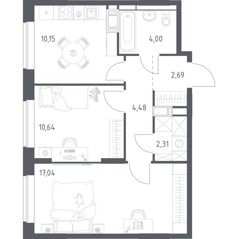 1-BD Apartment Sale, 50.2 sq. m. at Pribrezhnyi Park, Pribrezhniy Park Residential Complex, Village of Yam, Domodedovo City District, Moscow Region, Russia #1 1-BD Apartment Sale, 50.2 sq. m. at Pribrezhnyi Park, Pribrezhniy Park Residential Complex, Village of Yam, Domodedovo City District, Moscow Region, Russia #1