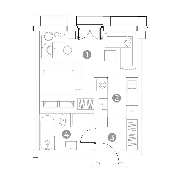 Apartment Sale, 29.7平方米 at Emotion, 2nd Silikatny Drive, 8, Moscow, Russia #1