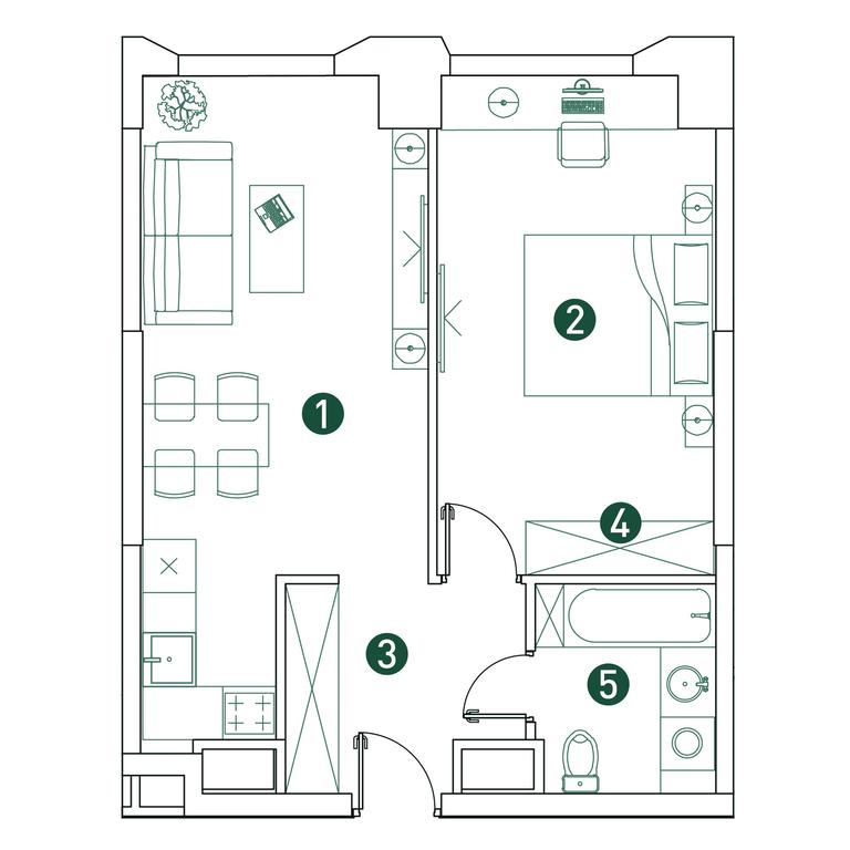 1-BD Apartment Sale, 48.5 sq. m. at Very, Botanicheskaya Street, 29, Moscow, Russia #2 1-BD Apartment Sale, 48.5 sq. m. at Very, Botanicheskaya Street, 29, Moscow, Russia #2