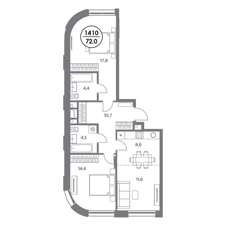 3-BD Apartment Sale, 72 sq. m. at Admiral, Shosseynaya Street, 4А, Moscow, Russia #1 3-BD Apartment Sale, 72 sq. m. at Admiral, Shosseynaya Street, 4А, Moscow, Russia #1