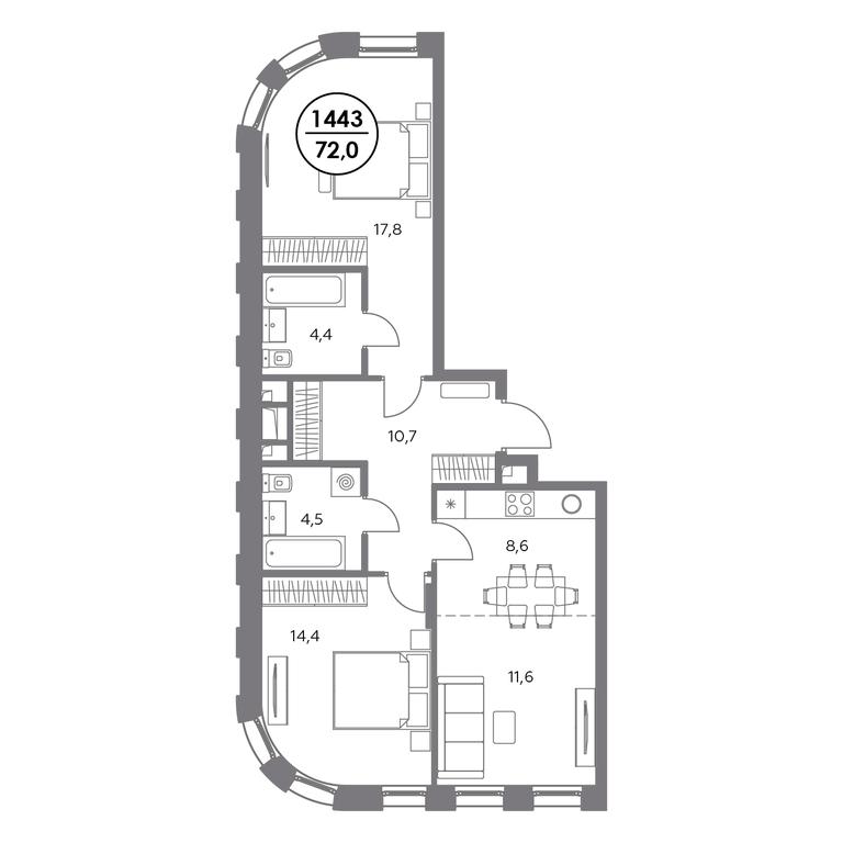 3-BD Apartment Sale, 72平方米 at Admiral, Shosseynaya Street, 4А, Moscow, Russia #1 3-BD Apartment Sale, 72平方米 at Admiral, Shosseynaya Street, 4А, Moscow, Russia #1