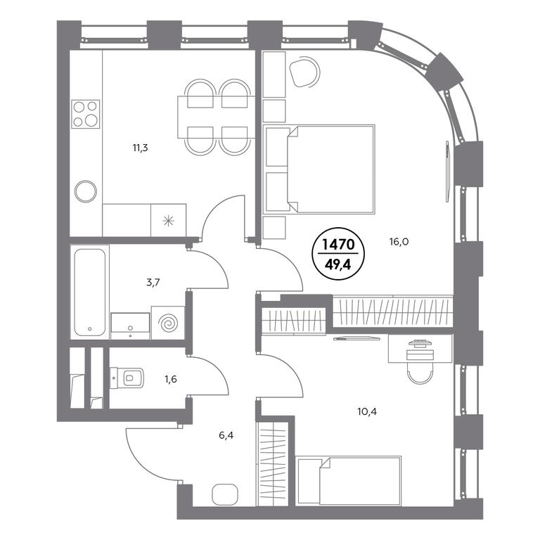 3-BD Apartment Sale, 49.4平方米 at Admiral, Shosseynaya Street, 4А, Moscow, Russia #2 3-BD Apartment Sale, 49.4平方米 at Admiral, Shosseynaya Street, 4А, Moscow, Russia #2
