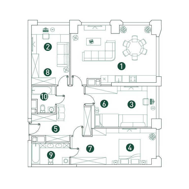 3-BD Apartment Sale, 114.4 sq. m. at Very, Botanicheskaya Street, 29, Moscow, Russia #1