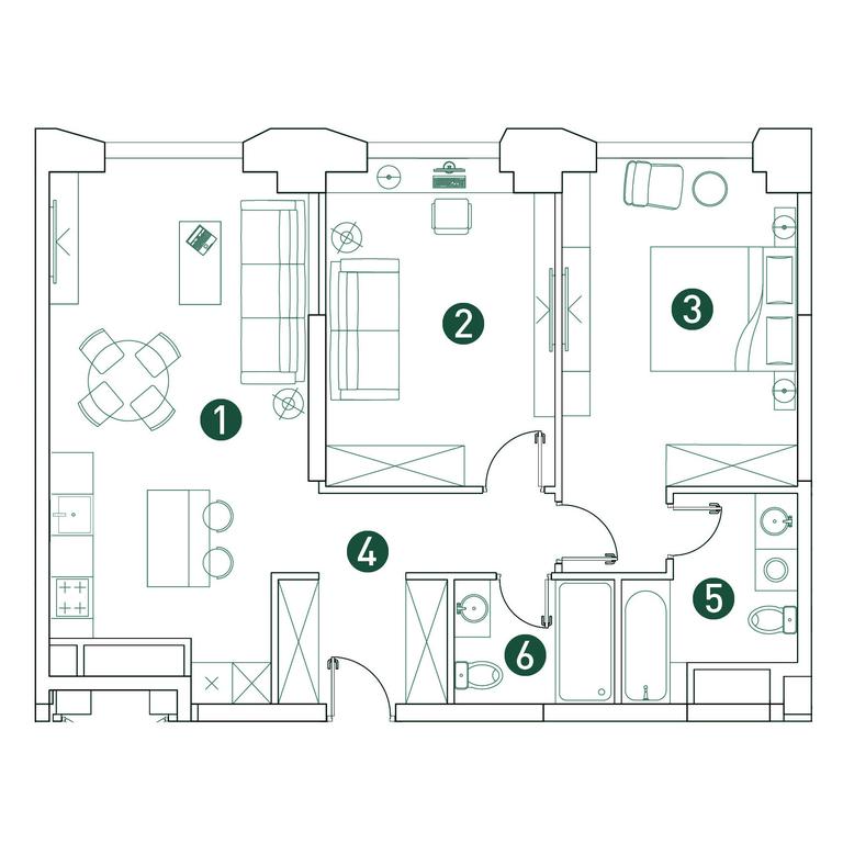 2-BD Apartment Sale, 78.2 sq. m. at Very, Botanicheskaya Street, 29, Moscow, Russia #2