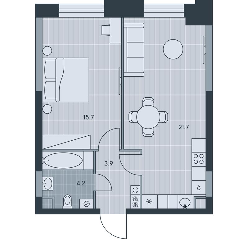 1-BD Apartment Sale, 45.5 sq. m. at Ever, Obrucheva Street, вл23, Moscow, Russia #1