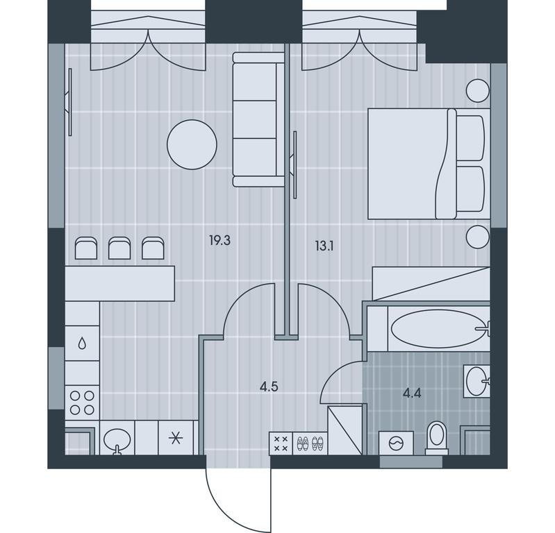 1-BD Apartment Sale, 41.3 sq. m. at Ever, Obrucheva Street, вл23, Moscow, Russia #1 1-BD Apartment Sale, 41.3 sq. m. at Ever, Obrucheva Street, вл23, Moscow, Russia #1