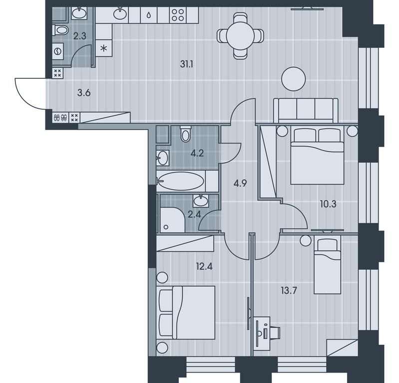 Продажа 3-комн. квартиры, 84,9 м² в ЖК «Эвер (Ever)», улица Обручева, вл23, Москва, Россия #1 Продажа 3-комн. квартиры, 84,9 м² в ЖК «Эвер (Ever)», улица Обручева, вл23, Москва, Россия #1