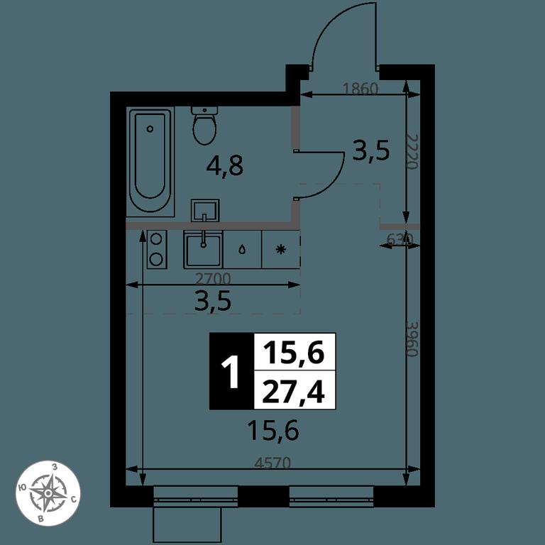 Apartment Sale, 27.4 sq. m. at 1 Yasenevskij, Kvartal № 24, Mosrentgen Settlement, Moscow, Russia #1 Apartment Sale, 27.4 sq. m. at 1 Yasenevskij, Kvartal № 24, Mosrentgen Settlement, Moscow, Russia #1
