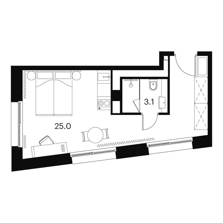 Apartment Sale, 28.1 sq. m. at Akvilon Signal (Akvilon Signal), Signalny Drive, 12, Moscow, Russia #1
