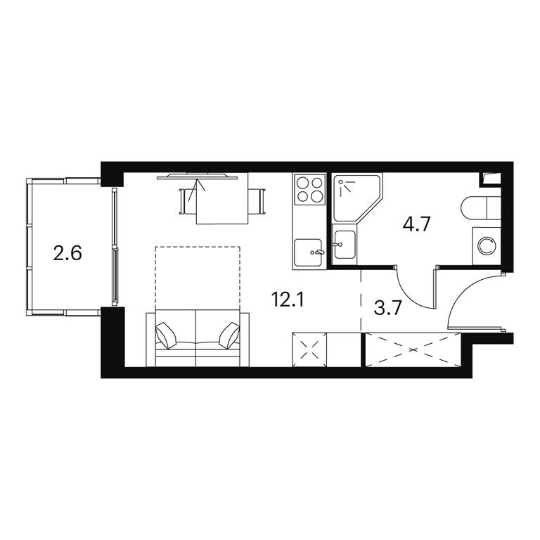 Apartment Sale, 24.1 sq. m. at Akvilon Signal (Akvilon Signal), Signalny Drive, 12, Moscow, Russia #1