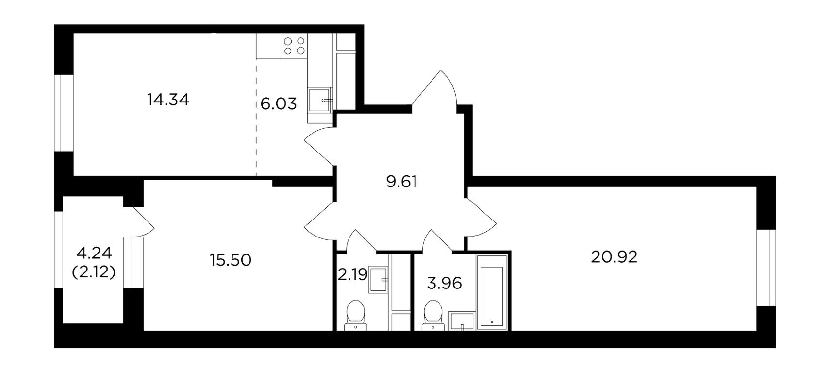 2-BD Apartment Sale, 74.7 sq. m. at KutuzovGRAD I, Ryabinovaya Street, 3к1, Moscow, Russia #1 2-BD Apartment Sale, 74.7 sq. m. at KutuzovGRAD I, Ryabinovaya Street, 3к1, Moscow, Russia #1