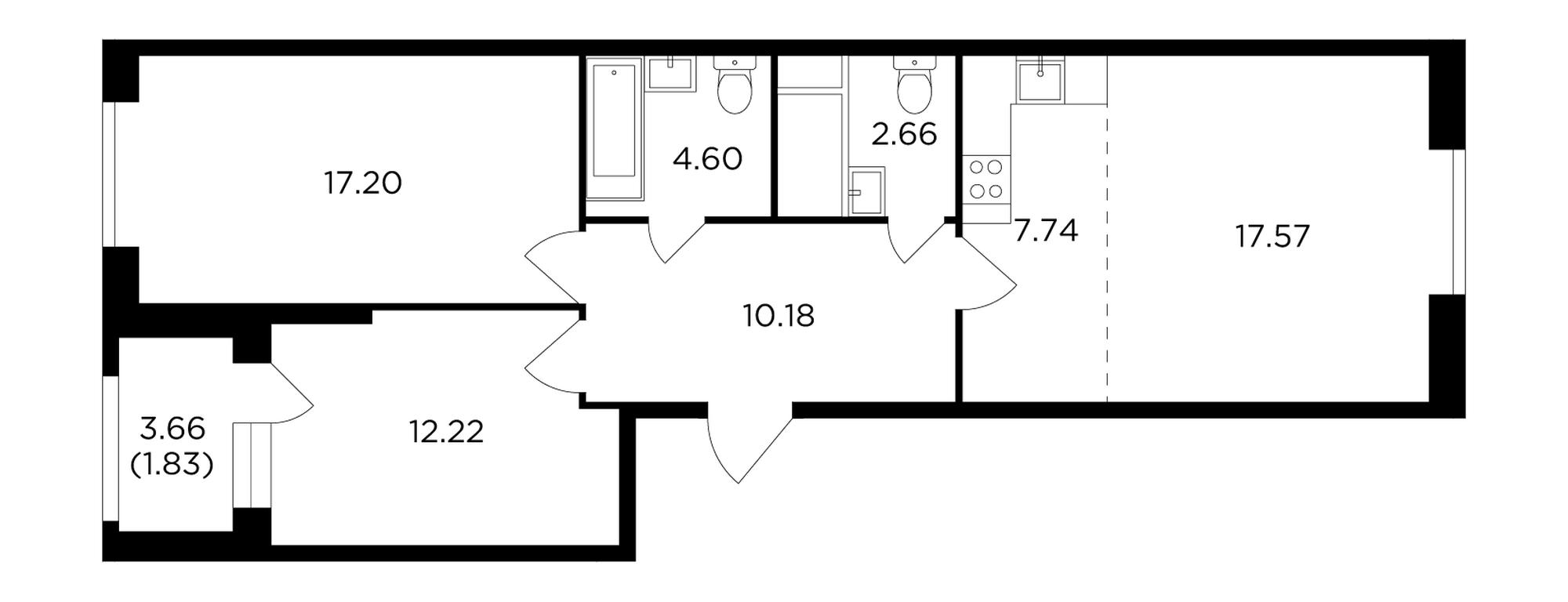 2-BD Apartment Sale, 72.9 sq. m. at KutuzovGRAD I, Ryabinovaya Street, 3к1, Moscow, Russia #1 2-BD Apartment Sale, 72.9 sq. m. at KutuzovGRAD I, Ryabinovaya Street, 3к1, Moscow, Russia #1