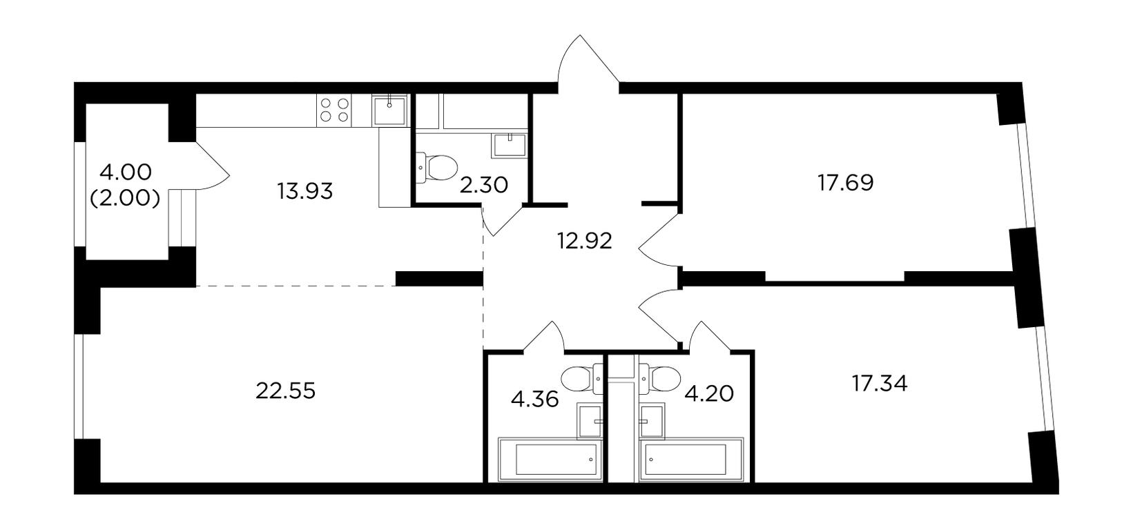 3-BD Apartment Sale, 95.5 sq. m. at KutuzovGRAD I, Ryabinovaya Street, 3к1, Moscow, Russia #1 3-BD Apartment Sale, 95.5 sq. m. at KutuzovGRAD I, Ryabinovaya Street, 3к1, Moscow, Russia #1