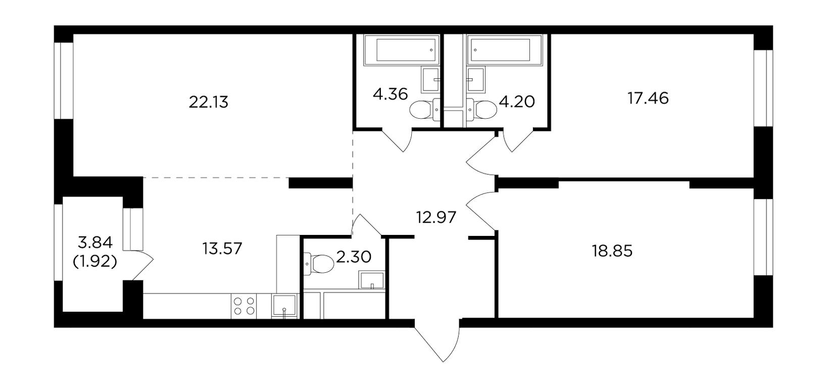 3-BD Apartment Sale, 97.7 sq. m. at KutuzovGRAD I, Ryabinovaya Street, 3к1, Moscow, Russia #1 3-BD Apartment Sale, 97.7 sq. m. at KutuzovGRAD I, Ryabinovaya Street, 3к1, Moscow, Russia #1