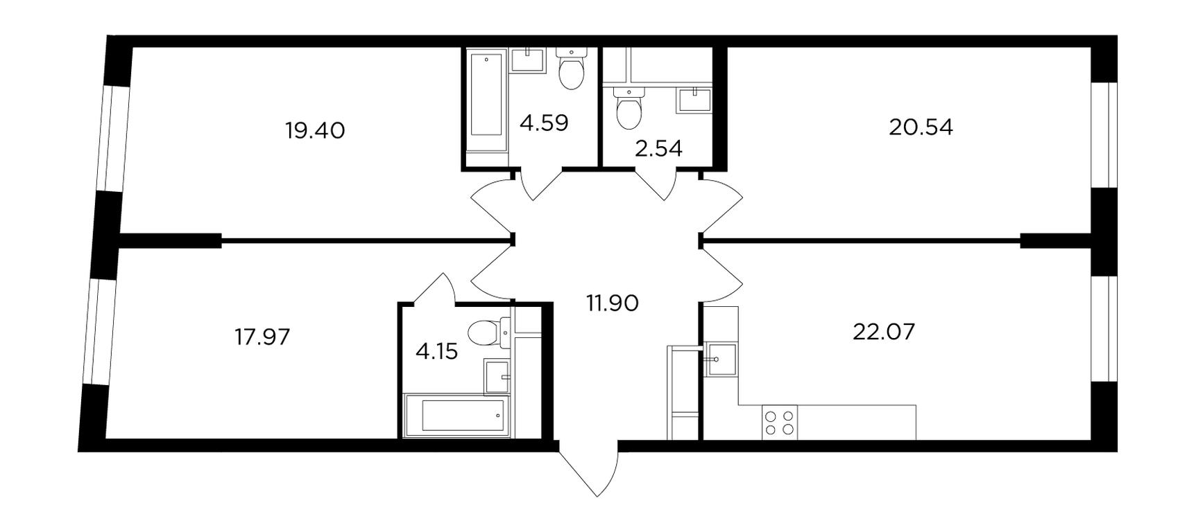 3-BD Apartment Sale, 103.4 sq. m. at KutuzovGRAD I, Ryabinovaya Street, 3к1, Moscow, Russia #1 3-BD Apartment Sale, 103.4 sq. m. at KutuzovGRAD I, Ryabinovaya Street, 3к1, Moscow, Russia #1