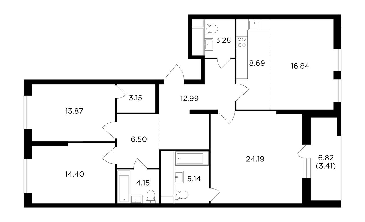 3-BD Apartment Sale, 114.8 sq. m. at KutuzovGRAD I, Ryabinovaya Street, 3к1, Moscow, Russia #1 3-BD Apartment Sale, 114.8 sq. m. at KutuzovGRAD I, Ryabinovaya Street, 3к1, Moscow, Russia #1