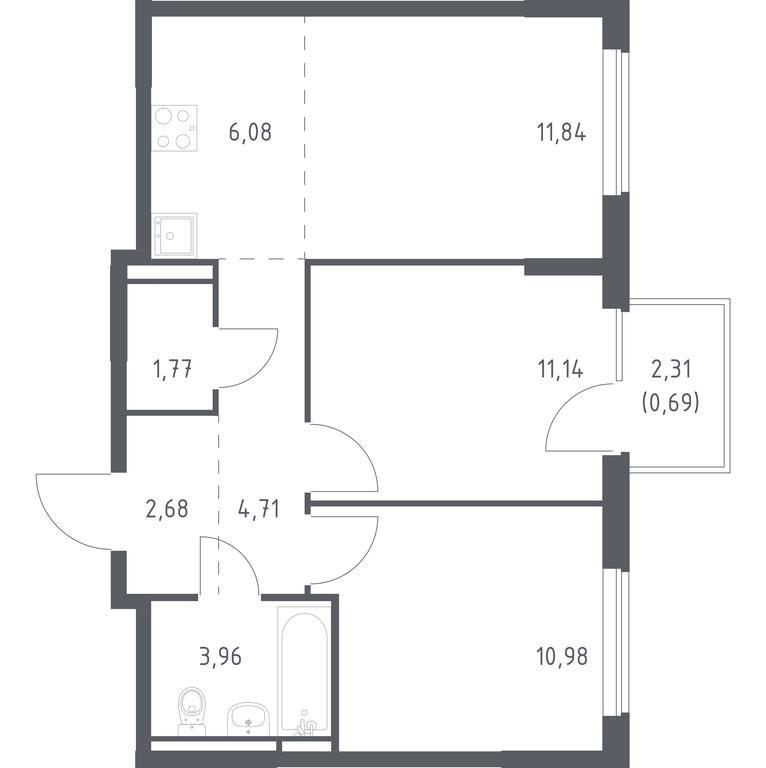 1-BD Apartment Sale, 53.85 sq. m. at Mytishchi Park, Silikatnaya ulitsa, 41к3, Mytischi, Moscow Region, Russia #1 1-BD Apartment Sale, 53.85 sq. m. at Mytishchi Park, Silikatnaya ulitsa, 41к3, Mytischi, Moscow Region, Russia #1