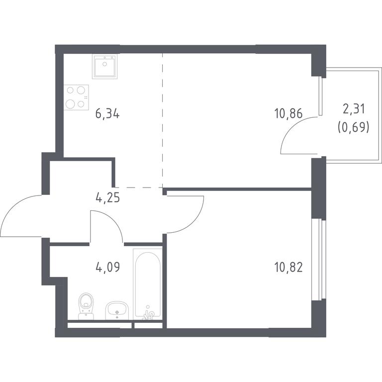 Apartment Sale, 37.05 sq. m. at Mytishchi Park, Silikatnaya ulitsa, 41к3, Mytischi, Moscow Region, Russia #1 Apartment Sale, 37.05 sq. m. at Mytishchi Park, Silikatnaya ulitsa, 41к3, Mytischi, Moscow Region, Russia #1