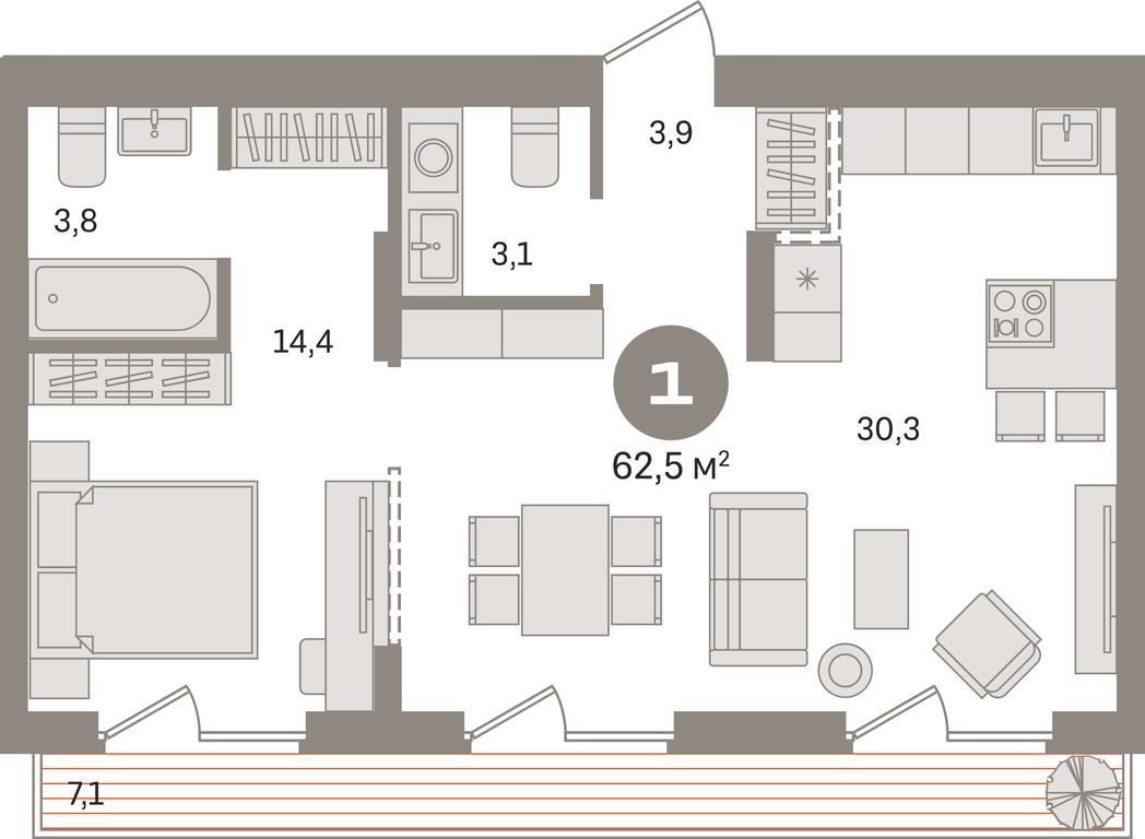 1-BD Apartment Sale, 62.5平方米 at Pervy kvartal, Kalinovaya ulitsa, derevnya Sapronovo, Leninskiy City District, Moscow Region, Russia #1 1-BD Apartment Sale, 62.5平方米 at Pervy kvartal, Kalinovaya ulitsa, derevnya Sapronovo, Leninskiy City District, Moscow Region, Russia #1