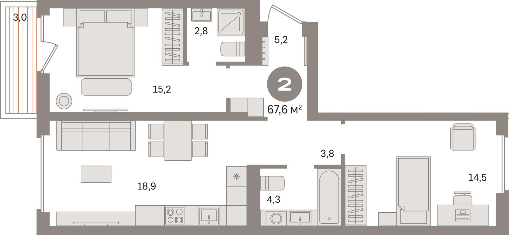 2-BD Apartment Sale, 67.6 sq. m. at Pervy kvartal, Kalinovaya ulitsa, derevnya Sapronovo, Leninskiy City District, Moscow Region, Russia #1 2-BD Apartment Sale, 67.6 sq. m. at Pervy kvartal, Kalinovaya ulitsa, derevnya Sapronovo, Leninskiy City District, Moscow Region, Russia #1