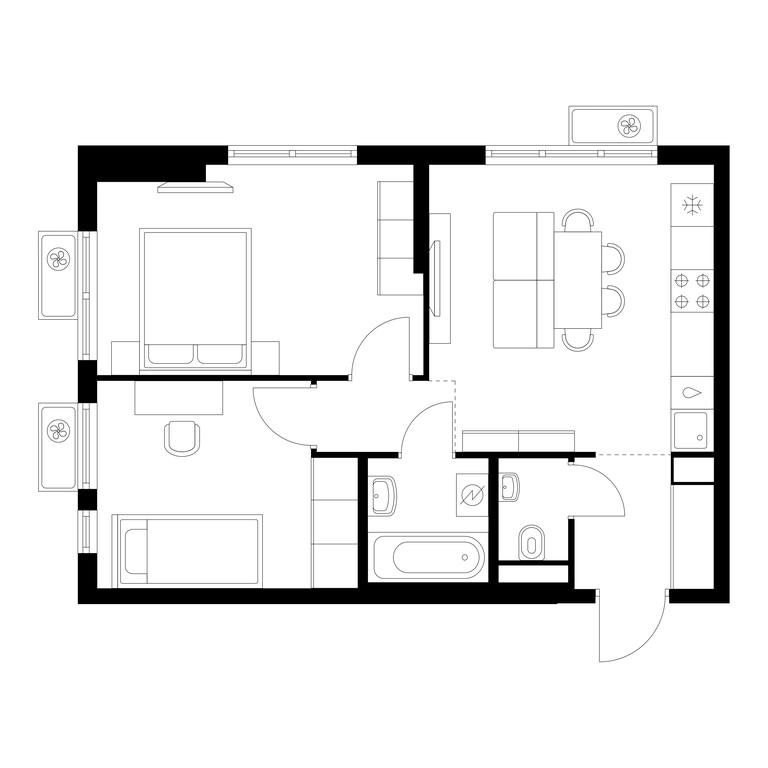 2-BD Apartment Sale, 47.5 sq. m. at Yauza Park, ulitsa Kolontsova, 4, Mytischi, Moscow Region, Russia #1 2-BD Apartment Sale, 47.5 sq. m. at Yauza Park, ulitsa Kolontsova, 4, Mytischi, Moscow Region, Russia #1