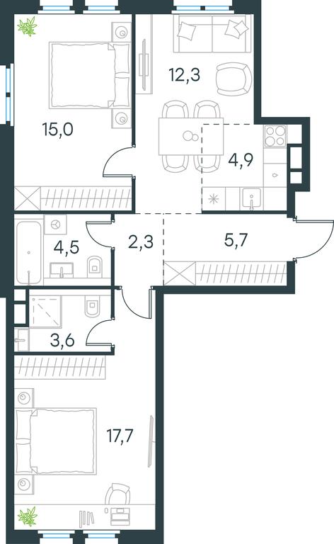 Продажа 2-комн. квартиры, 66 м² в ЖК «Левел Нижегородская», Перовское шоссе, 21с1, Москва, Россия #1 Продажа 2-комн. квартиры, 66 м² в ЖК «Левел Нижегородская», Перовское шоссе, 21с1, Москва, Россия #1