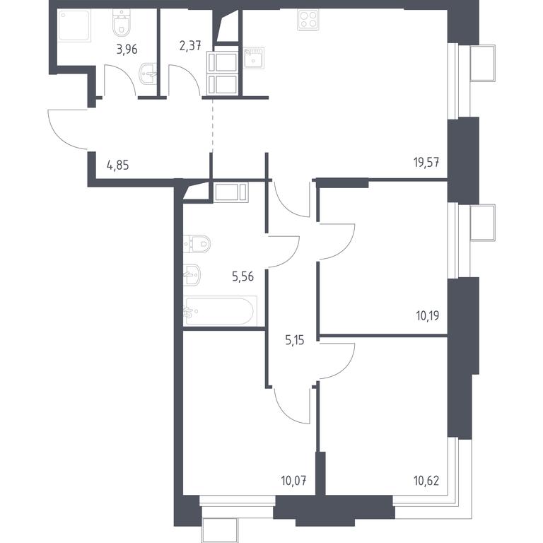 2-BD Apartment Sale, 72.28平方米 at Troparevo Park, Kiyevskoye shosse, 21-y kilometr, 3с4, Mosrentgen Settlement, Moscow, Russia #1 2-BD Apartment Sale, 72.28平方米 at Troparevo Park, Kiyevskoye shosse, 21-y kilometr, 3с4, Mosrentgen Settlement, Moscow, Russia #1