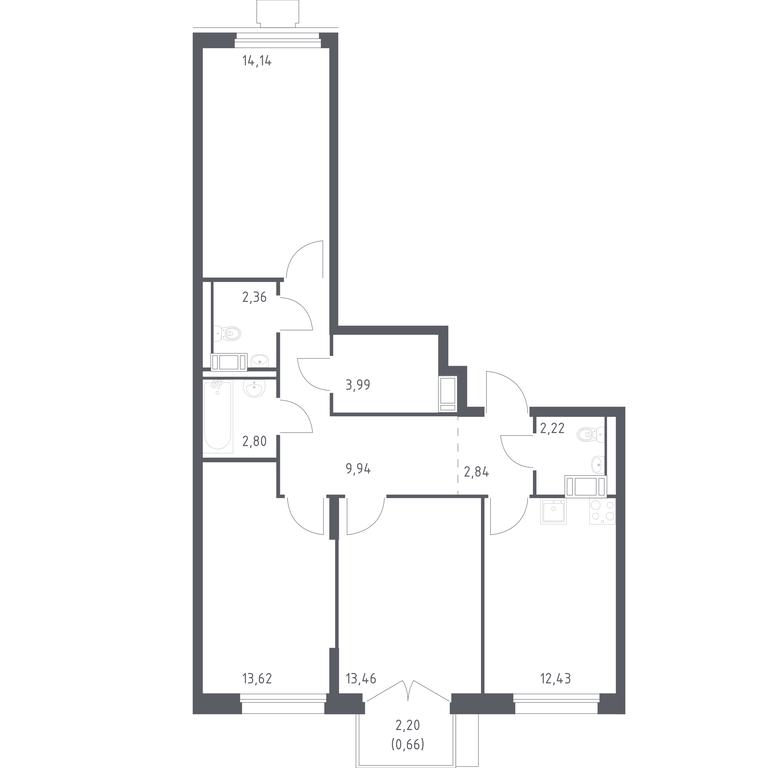 2-BD Apartment Sale, 77.2平方米 at Tomilino Park, 1-y kvartal, posyolok Zhilino-1, Lubertsy City District, Moscow Region, Russia #1 2-BD Apartment Sale, 77.2平方米 at Tomilino Park, 1-y kvartal, posyolok Zhilino-1, Lubertsy City District, Moscow Region, Russia #1