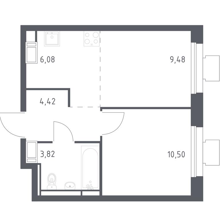 Apartment Sale, 33.5 sq. m. at Tomilino Park, 1-y kvartal, posyolok Zhilino-1, Lubertsy City District, Moscow Region, Russia #1 Apartment Sale, 33.5 sq. m. at Tomilino Park, 1-y kvartal, posyolok Zhilino-1, Lubertsy City District, Moscow Region, Russia #1