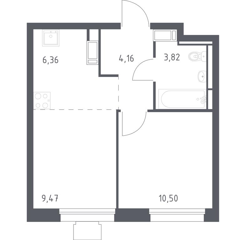 Apartment Sale, 33.7 sq. m. at Tomilino Park, 1-y kvartal, posyolok Zhilino-1, Lubertsy City District, Moscow Region, Russia #1