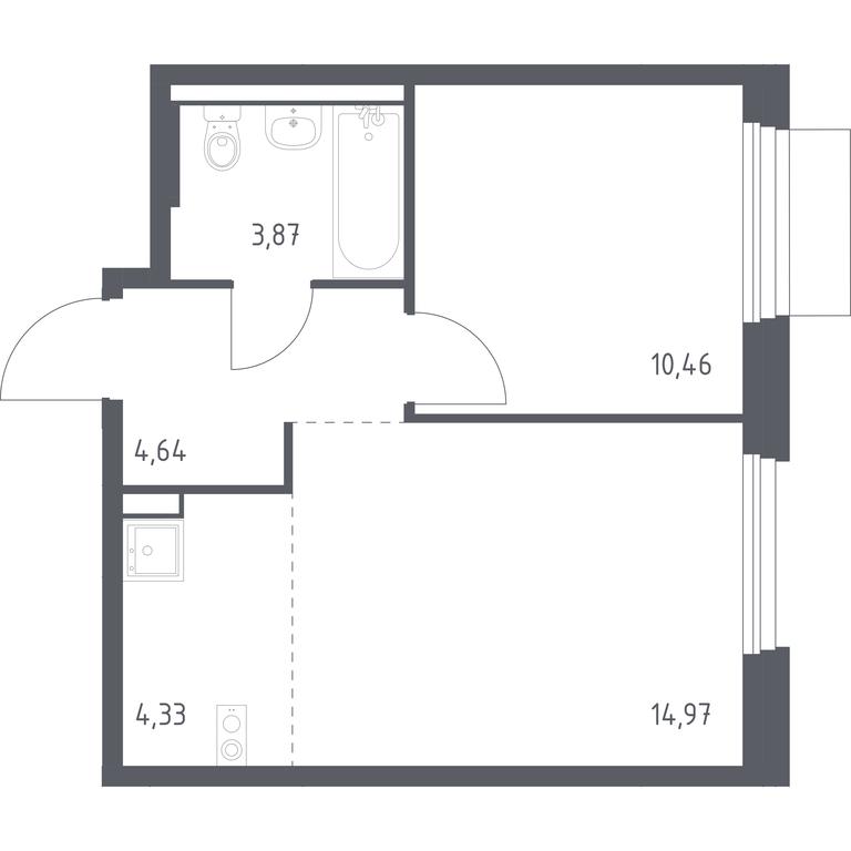 Продажа квартиры, 38,27 м² в ЖК «Новое Внуково», квартал № 38, поселение Кокошкино, Москва, Россия #1